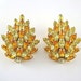 Kramer of New York Large Yellow And Citrine Color Marquise Rhinestone Clip on Earings