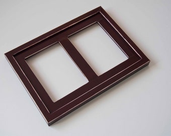 MULTI 2 Opening 5x7 distressed pine collage picture frame with the 5x7's in the portrait position...java brown...HANDMADE