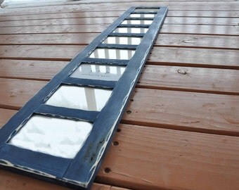 MULTI 9 Opening 4x6 distressed pine collage picture frame with the 4x6's in the portrait position...midnight blue...HANDMADE