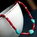 Phoenix - Red Coral and Turquoise Necklace