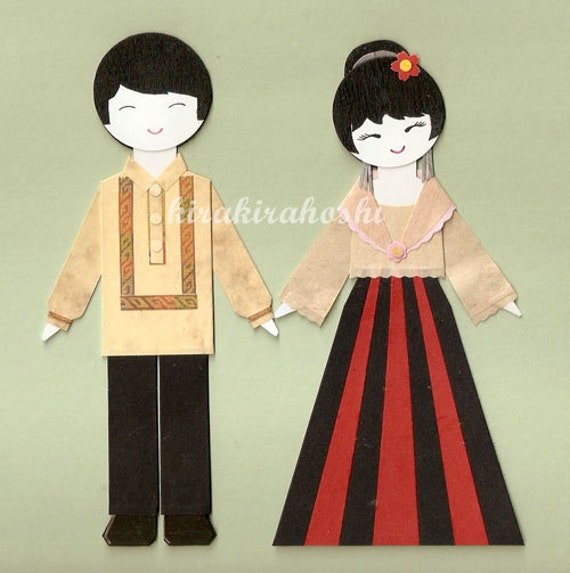 FILIPINO BOY and GIRL Couple in Barong Tagalog and Maria Clara