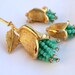 Vintage HAR Turquoise Beaded Rhinestone Rose Demi Parure