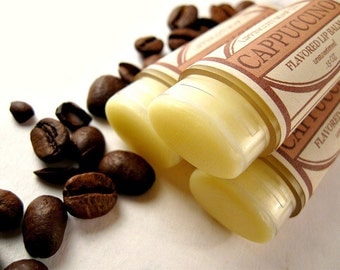 Cappuccino Lip Balm, Coffee Lip Balm, Unsweetened Lip Balm, Coffee and Cream Lip Balm, Phthalate Free Flavor