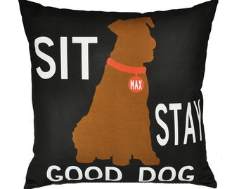 pillow with dog name