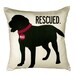 RESCUED- Personalized Dog pillow with your dog's name-Choose your breed and style-Eco-friendly 20x20 Pillow-Various color choices
