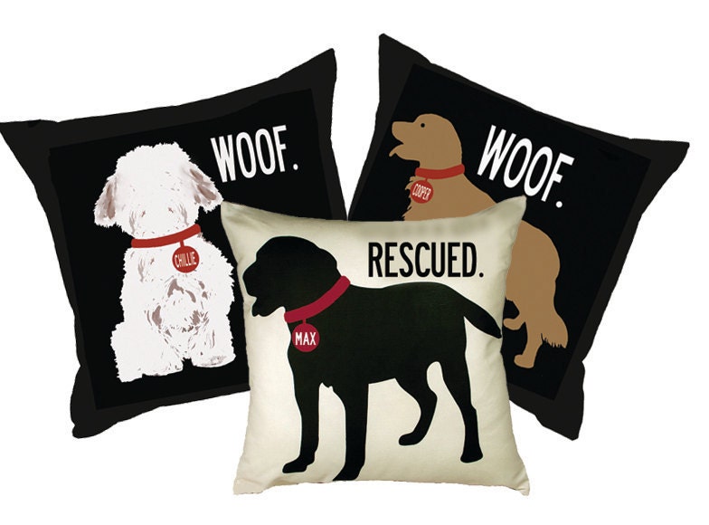 Personalized pillow with your dog's nameChoose by WestEggStudio