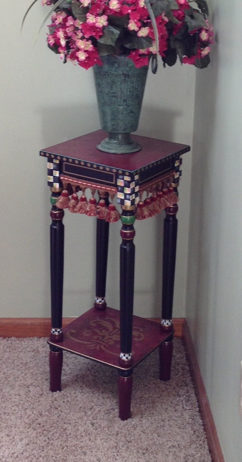Whimsical Painted Table Painted End Table Custom Painted End