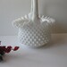 Discount Vintage Milk Glass Hobnail Classic Basket