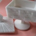Vintage Westmoreland Old Quilt Milk Glass Sweetmeat with Lid