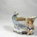 Vintage Planter or Dish with Cherub or Chile in Blue and Gold