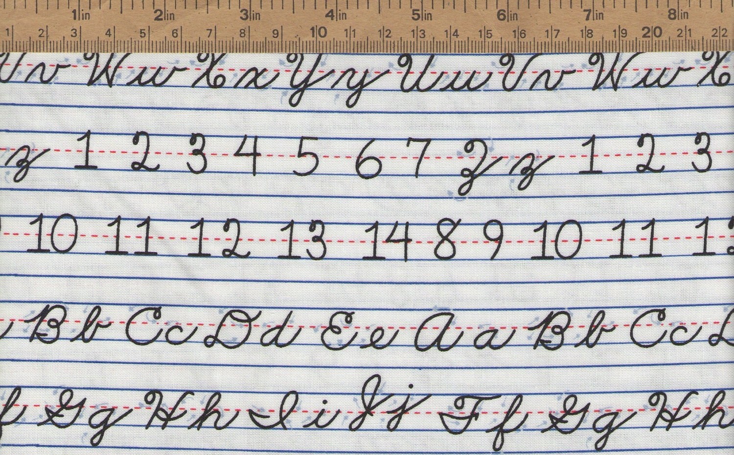 Cursive 100 Cotton Fabric 1 yard x 44 inches