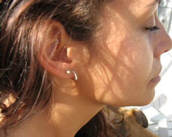 Hoop Earrings Flat Silver - Minimalist Hoops, Dainty Hoops, Silver Hoop Earrings, Bohemian Earrings, Huggie Hoops, Sleeper Hoops, Flat Hoops