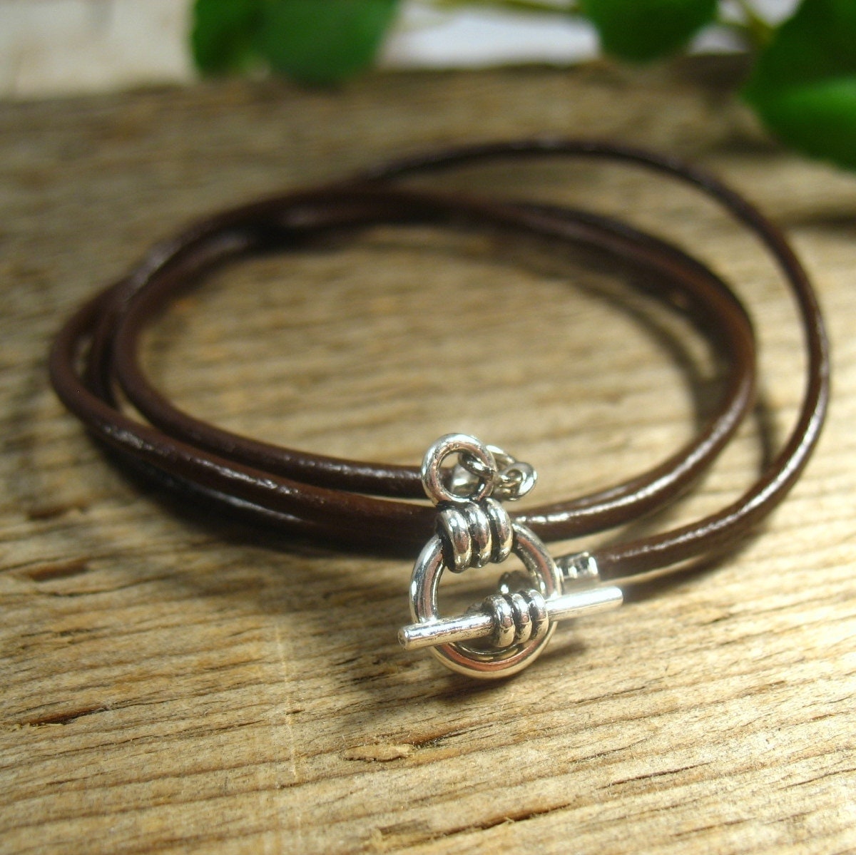 Brown Leather Cord Necklace Mens Necklace Leather Necklace