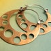 Big Mixed Metal Hoop Earrings - Bronze And Sterling Silver Large Retro Mod Hoops