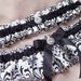 Madison Black White Damask Rhinestone Bridal Garter Set