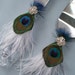 Peacock Feather Wedding Cake Serving Set Rhinestone Accent