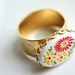 Sweet Meadow no.1 - vintage cabochon, white, red, yellow, green