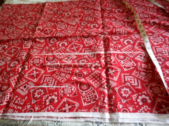 Download Red Bandana Print Fabric 1 yard long x 44 width