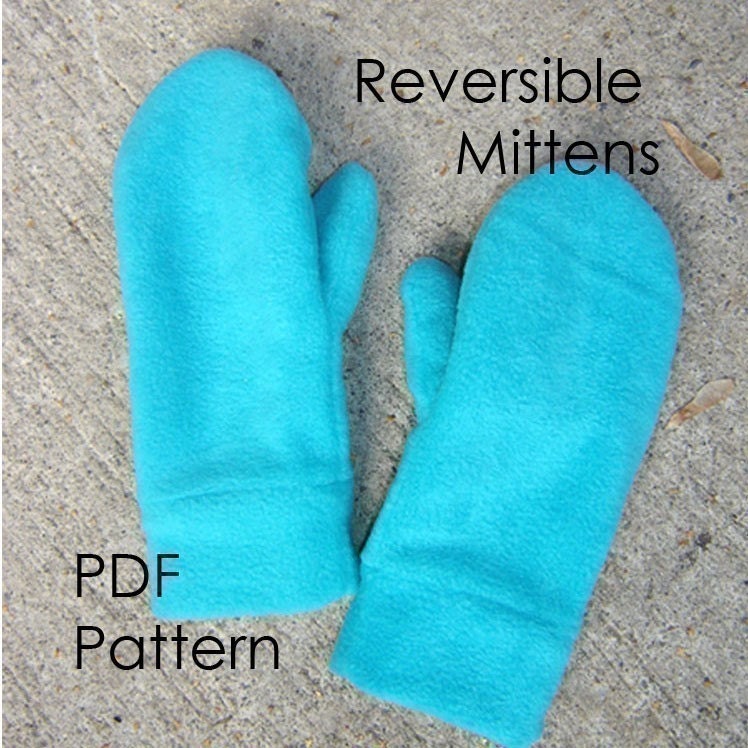 Mitten Sewing Pattern Reversible Mittens PDF Pattern You