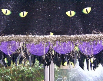 Haunting Halloween Valance w\/Animal Print Cording and Fringe