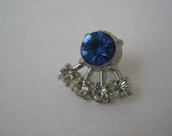 4 Clear 1 Blue Twinkle - vintage tie tack