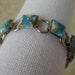 Turquoise White and Gold Squares - vintage bracelet