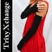TRIXY XCHANGE - Extra Long Black Arm Warmers Cable Knit Striped Fingerless Gloves Covers Arm Bands Sleeves