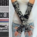 TRIXY XCHANGE - Extra Long Arm Warmers Mummy Gloves Thumb Hole Shirt Black Grey Gray Burning Man Costume Cyber Gothic Fingerless Gloves