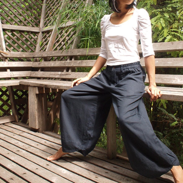 Wide relax pants 136 Linen one size