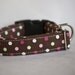 Brown and Polka Dots Handmade Dog Collar