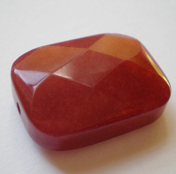 15x20mm Faceted Red Jade Stone by Suppliesbyronadesign on Etsy