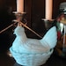 Antique Robin's Egg Blue Hen on Nest