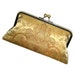 Gold Silk Clutch - Classic Damask Purse - Silk Lining