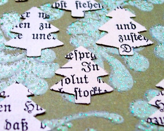 Christmas Tree Paper Punches Confetti Paper Crafting Embellishments German Calligraphy