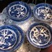 6 Pieces Japan Blue Willow Bowls and Plates, Blue and White Dishes