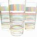 Vintage Dishes Drinking Water Glasses with Multicolor Blocks and Circles Set of 3