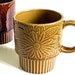 Vintage Mugs Brown and Tan Set of Two