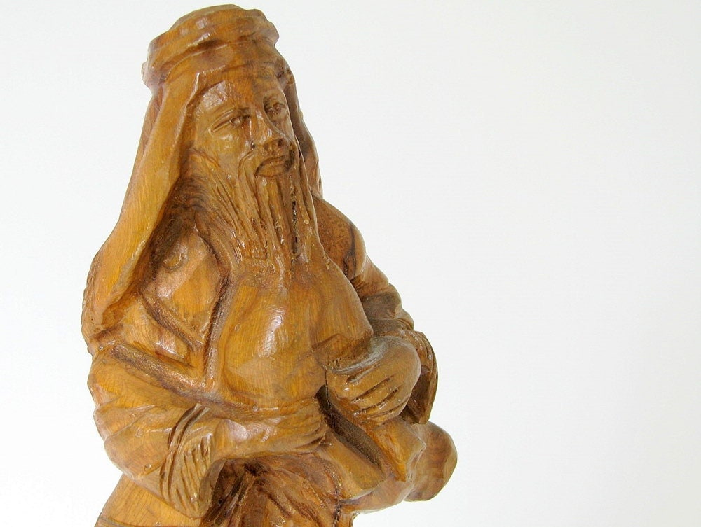 Vintage Carved Wooden Man Figurine