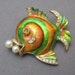 Vintage Fish Brooch Colorful Enamel Rhinestone P2014