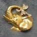 RESERVED Vintage Rhinestone Brooch Cutest Happy Elephant Pin P2139