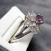 Vintage Rhinestone Ring Tall Purple R3075
