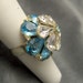 Vintage Rhinestone Flower Ring Big Tall R3174