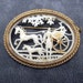 Celluloid Brooch Deco Carved Scene France P3444
