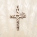 Vintage Sterling Cross Heart Dove C4262