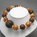 Vintage Necklace Coil Choker Chubby Wood Beads N1042
