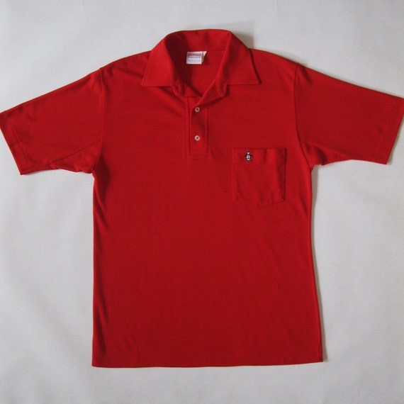 original 1970's Penguin Munsingwear polo shirt red with