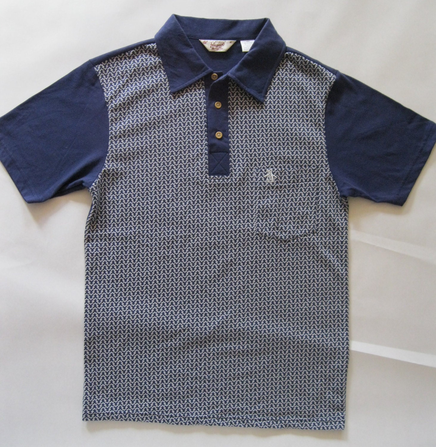 early 1990's Penguin Munsingwear polo shirt in navy and