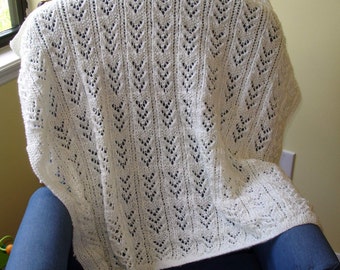 Knit4aCure Ivory baby blanket