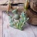 Thistle Necklace - Green Spring Pendant - Verdigris Patina on Brass - gift Box