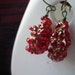 Ruby Red and Gold Dangle Earrings - Candied Raspberries Gift Box